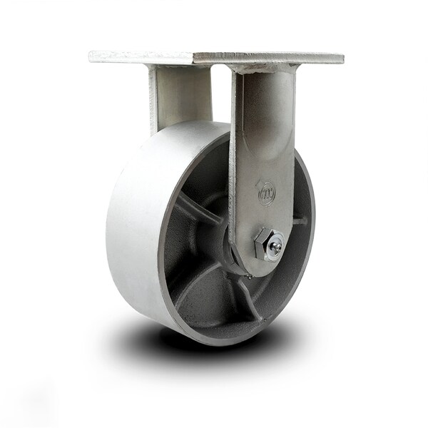 8 Inch Extra Heavy Duty Semi Steel Cast Iron Wheel Rigid Top Plate Caster SCC